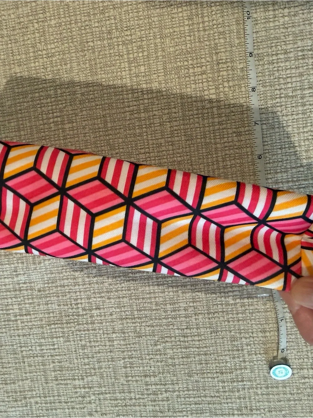 Clinique Pink and Yellow Geometric Cosmetic Pouch